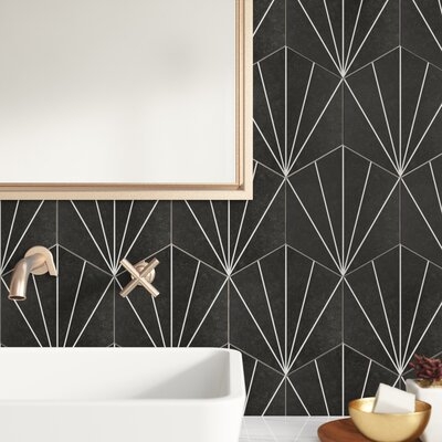 Aster 9" x 10" Porcelain Patterned Wall & Floor Tile - Image 0