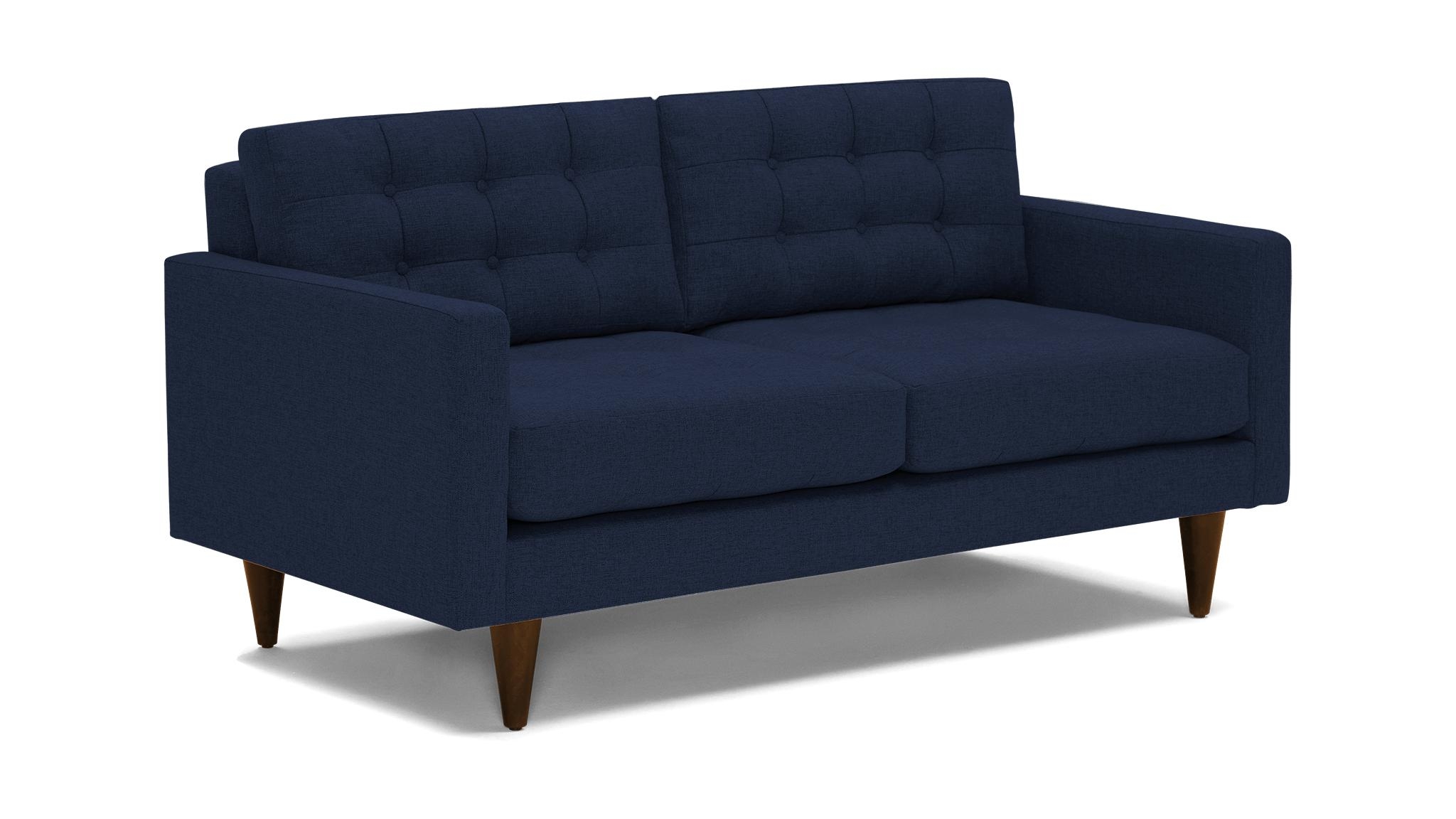 Blue Eliot Mid Century Modern Apartment Sofa - Bentley Indigo - Mocha - Image 1