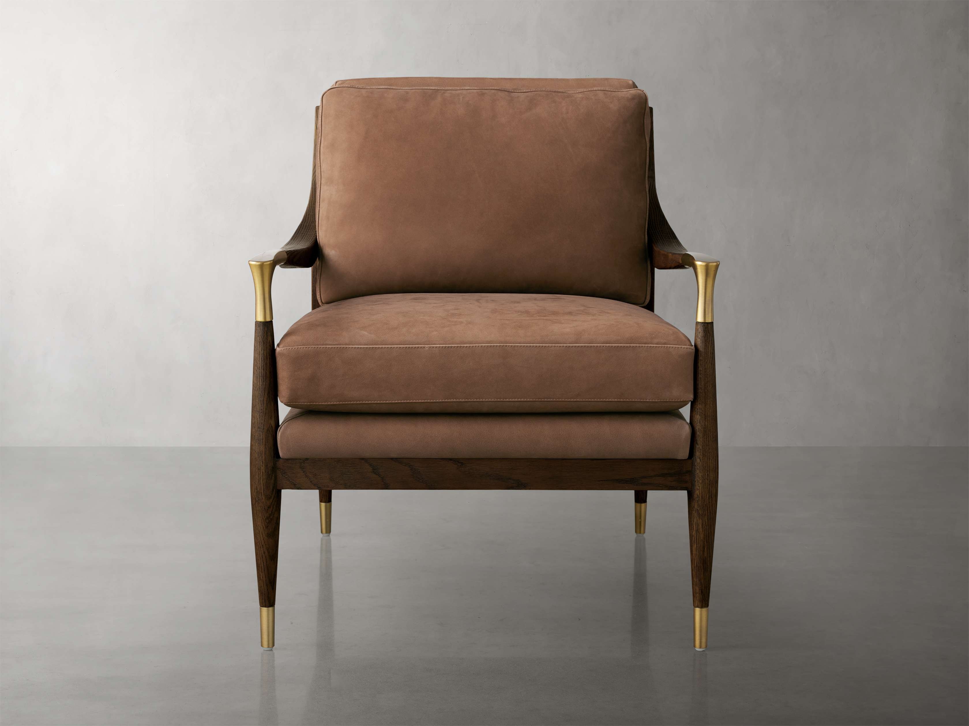 Fisher Nubuck Chair Leather in Brown  Piedmont Cocoa - Image 0