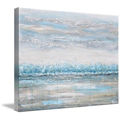 Wall Art Print Entitled, Peace And Calm Blue-Grey Abstract Landscape Painting By Christine Bell - Image 0