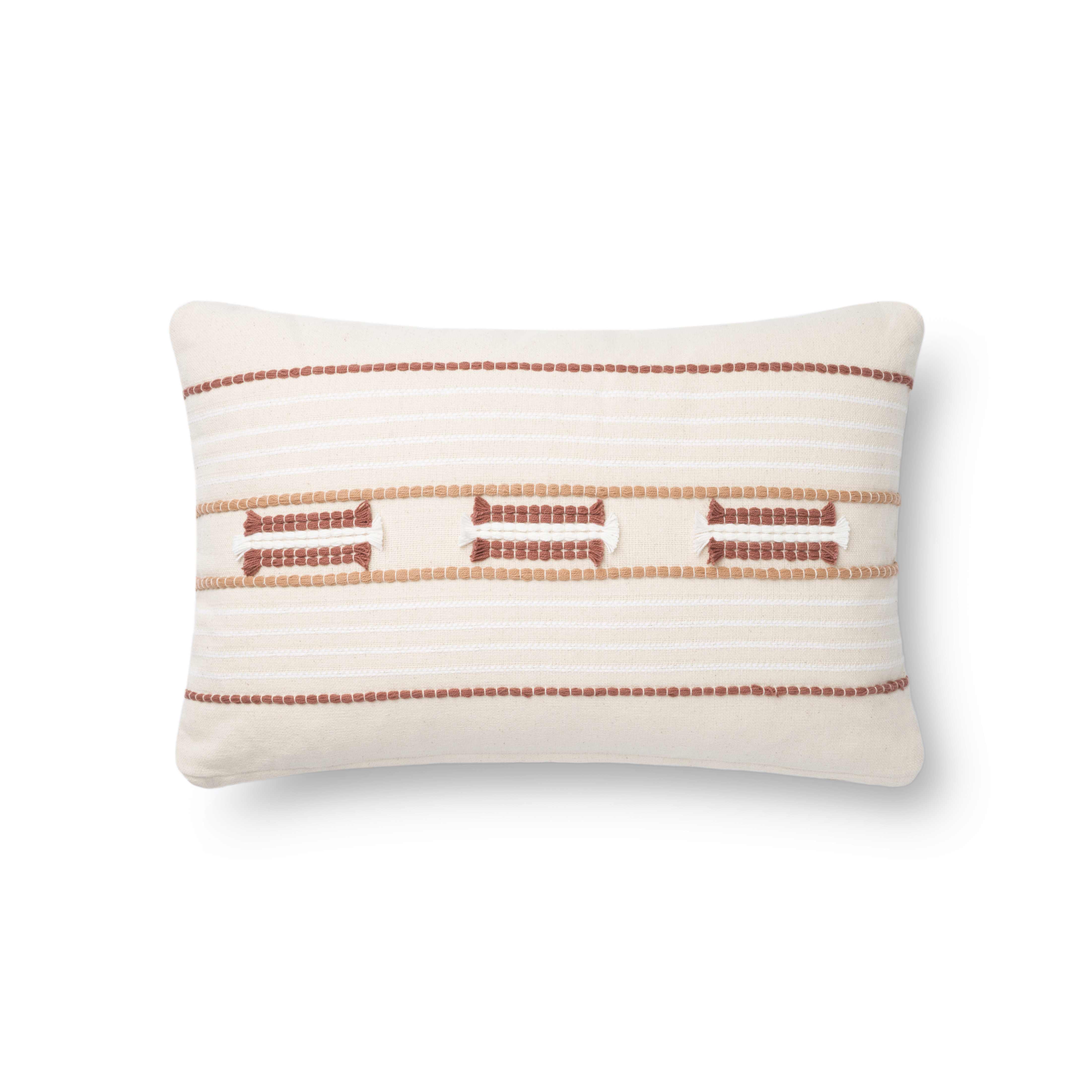 Magnolia Home by Joanna Gaines x Loloi Pillows P1141 Natural / Spice 13" x 21" Cover Only - Image 0