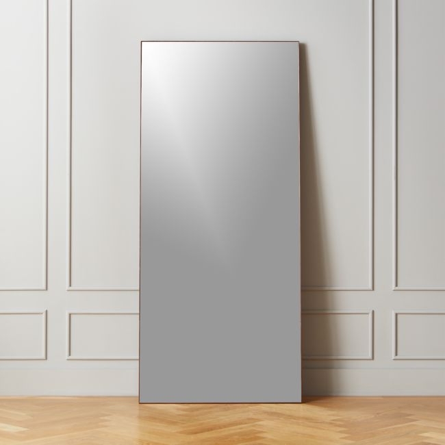 Infinity Modern Walnut Floor Length Mirror 32"x76" - Image 0