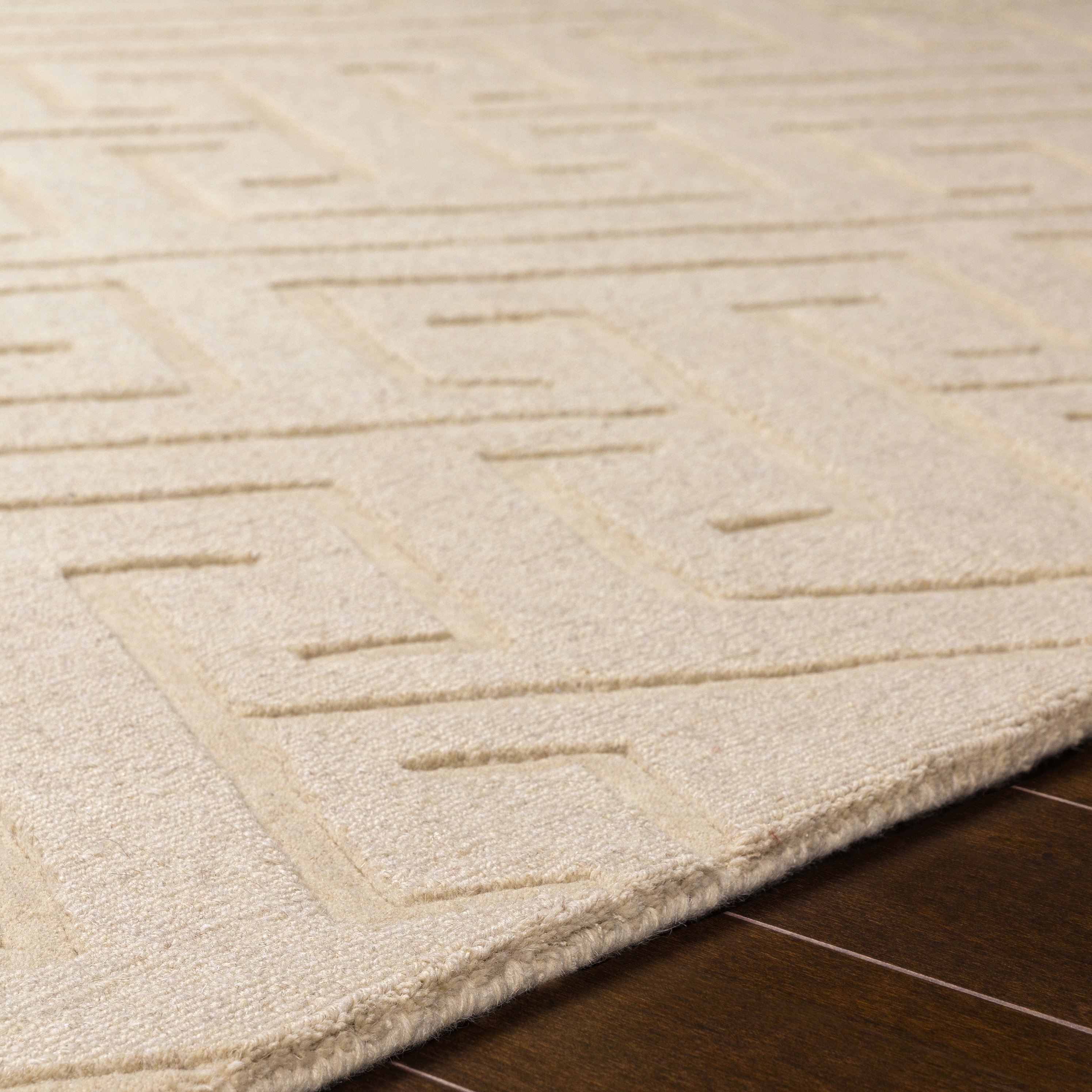 Mystique Beige Indoor 2'6" x 8' Handmade Rug - Image 3