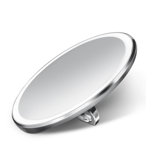 Simplehuman 4 Round Compact Sensor Makeup Mirror, Brushed Stainless Steel - Image 0