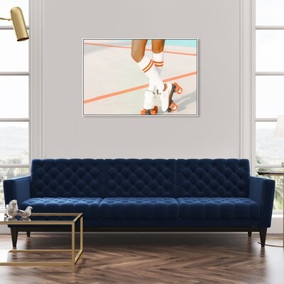 Fashion And Glam 'Skate Queen Orange' Fashion Lifestyle By Oliver Gal Wall Art Print - Image 0