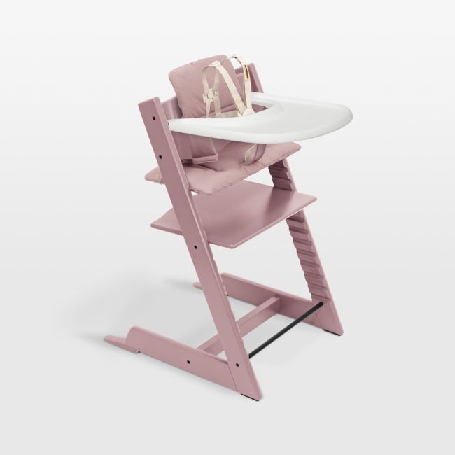 Stokke Tripp Trapp Complete Heather Mauve Purple Wood High Chair with Cushion and Tray - Image 0