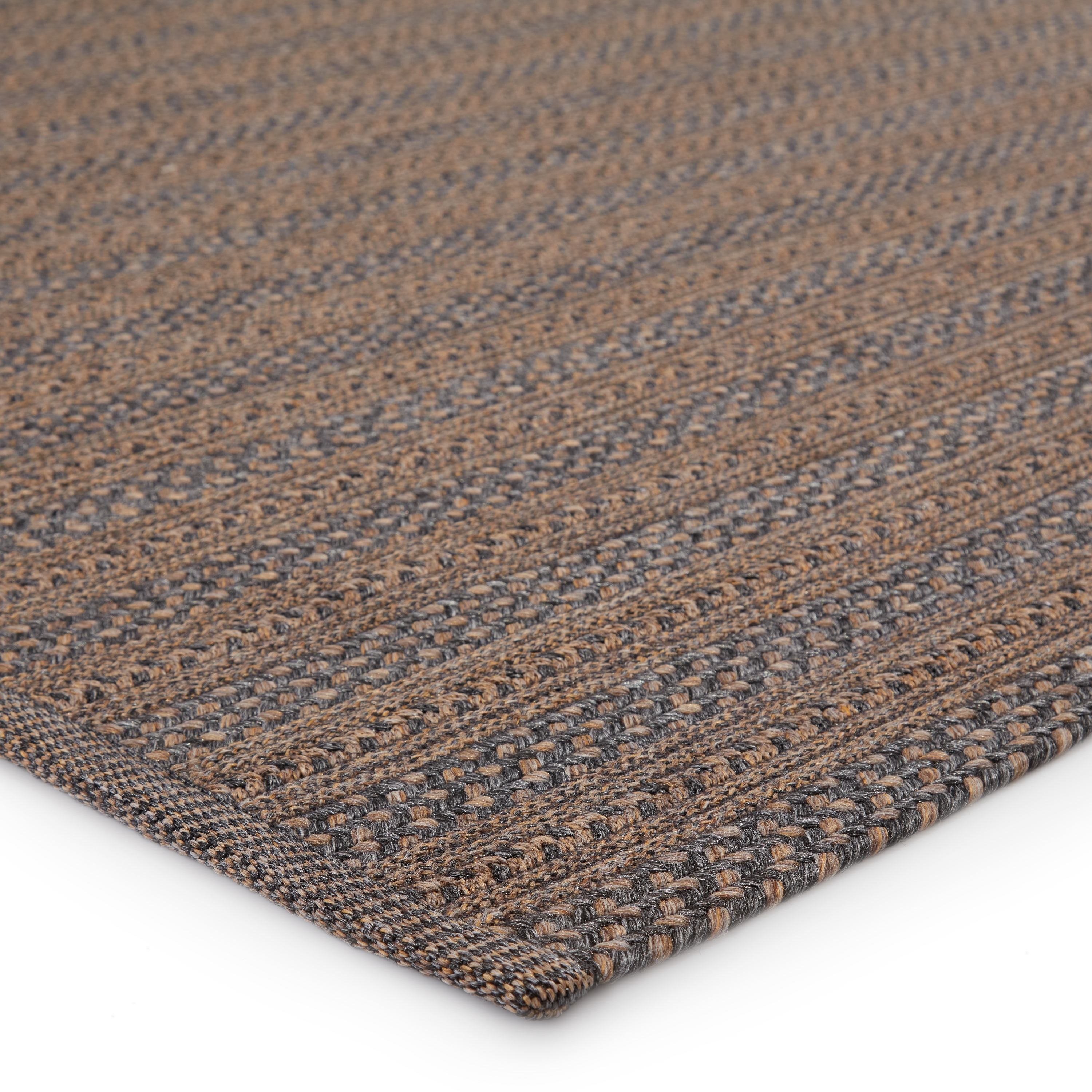 Madaket Indoor/ Outdoor Striped Taupe/ Gray Area Rug (4'X6') - Image 1