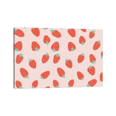 Strawberry Pattern by - Wrapped Canvas - Image 0