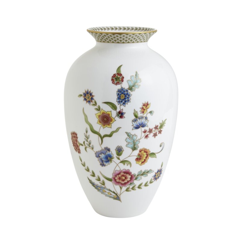 Prouna Gione Blue/Red/Green/Gold 12"" Bone China Table Vase - Image 0