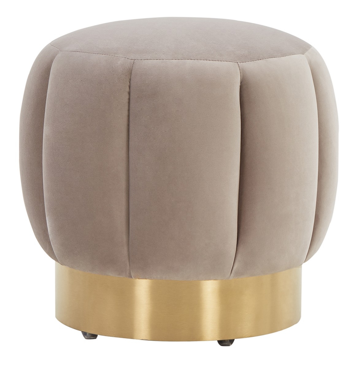Maxine Channel Tufted Ottoman - Pale Taupe - Image 0