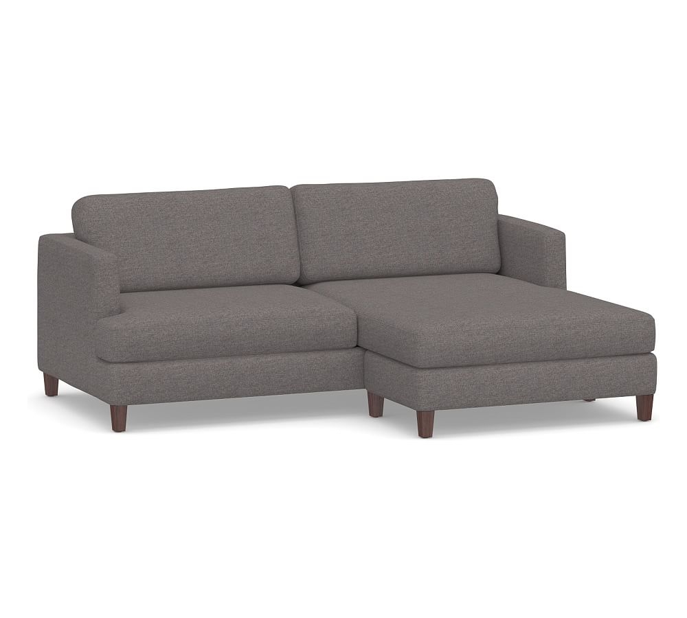 SoMa Ember Upholstered Sofa with Reversible Chaise Sectional, Polyester Wrapped Cushions, Brushed Crossweave Charcoal - Image 0