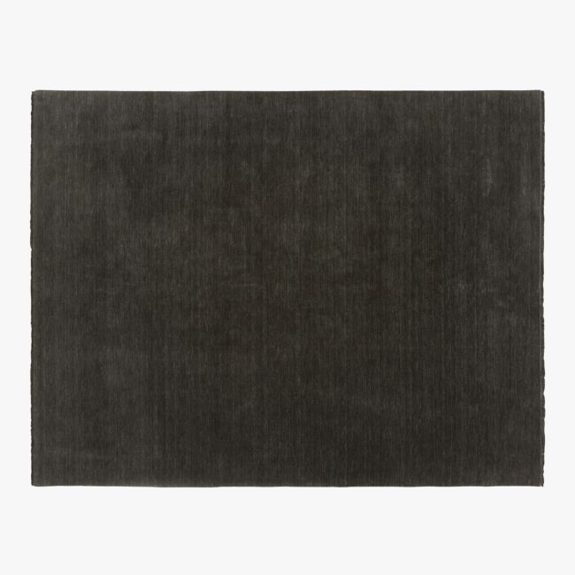 Henry Handloomed Charcoal Grey Wool Area Rug 6'x9' - Image 0