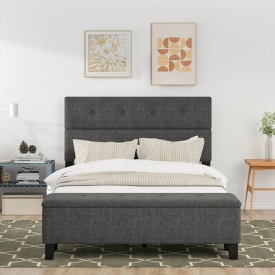 Piatt Tufted Upholstered Storage Platform Bed - Image 0