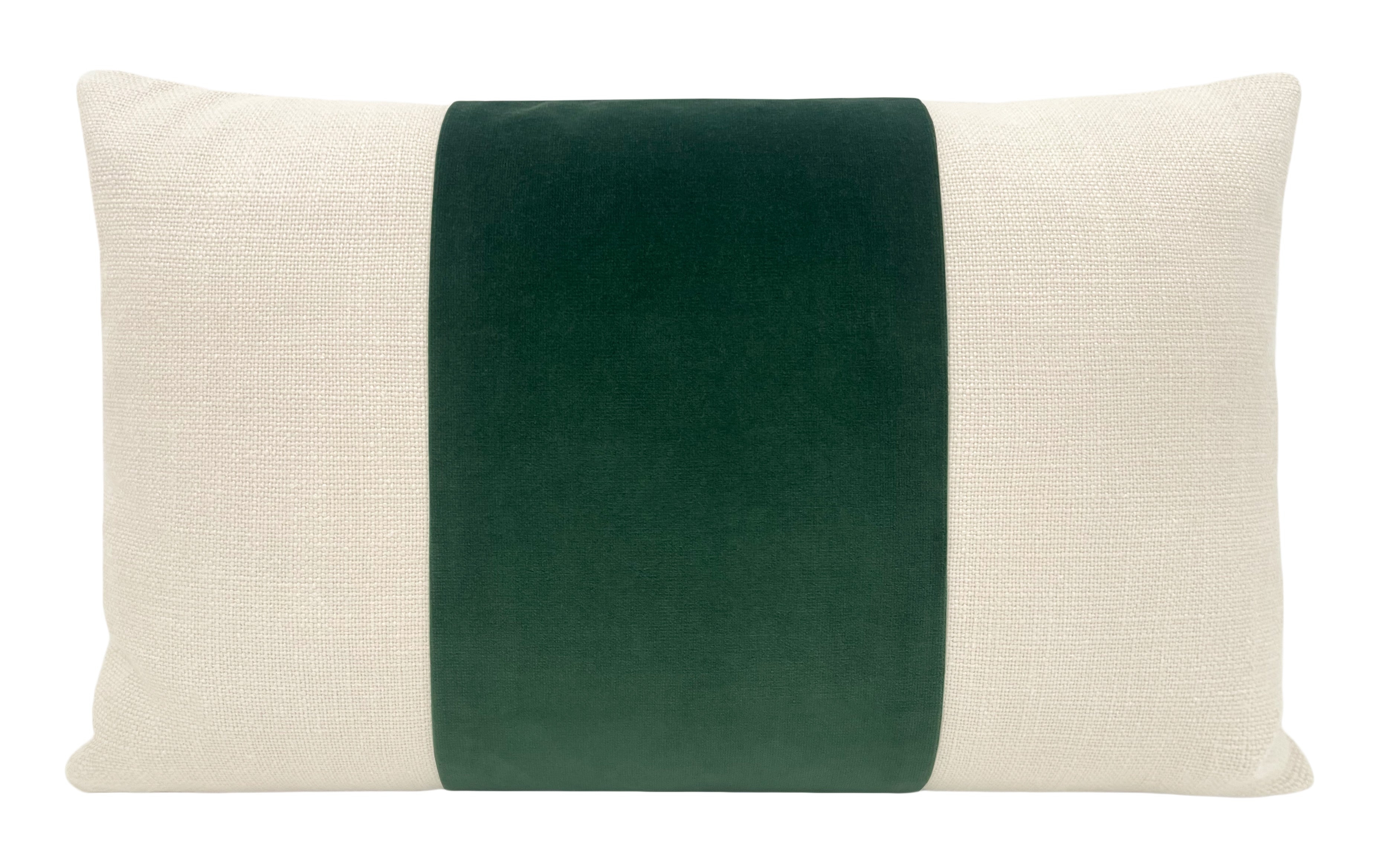 FINAL SALE : PANEL :: 12" X 18" ULTRA VELVET // MALACHITE PILLOW COVER - LITTLE LUMBAR 12" X 18" - Image 0