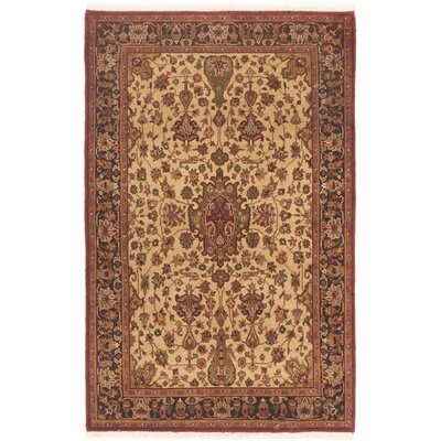 One-of-a-Kind Doney Hand-Knotted 2010s Jaipur Beige 3'9" x 6' Wool Area Rug - Image 0
