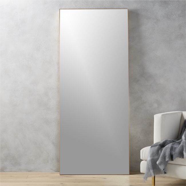 Infinity Modern Standing Brass Full-Length Floor Mirror 32"x76" - Image 2
