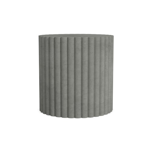 Tropea Fluted Accent Table, Fiberstone, Grey - Image 0