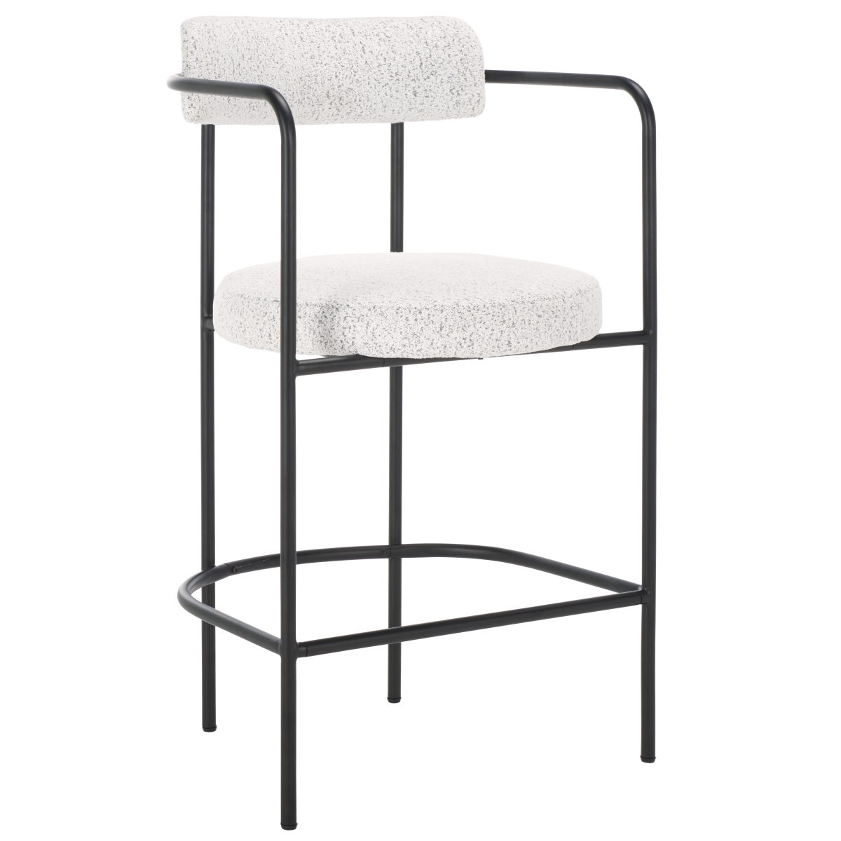 Andrean Arm Counter Stool - White / Black - Image 5