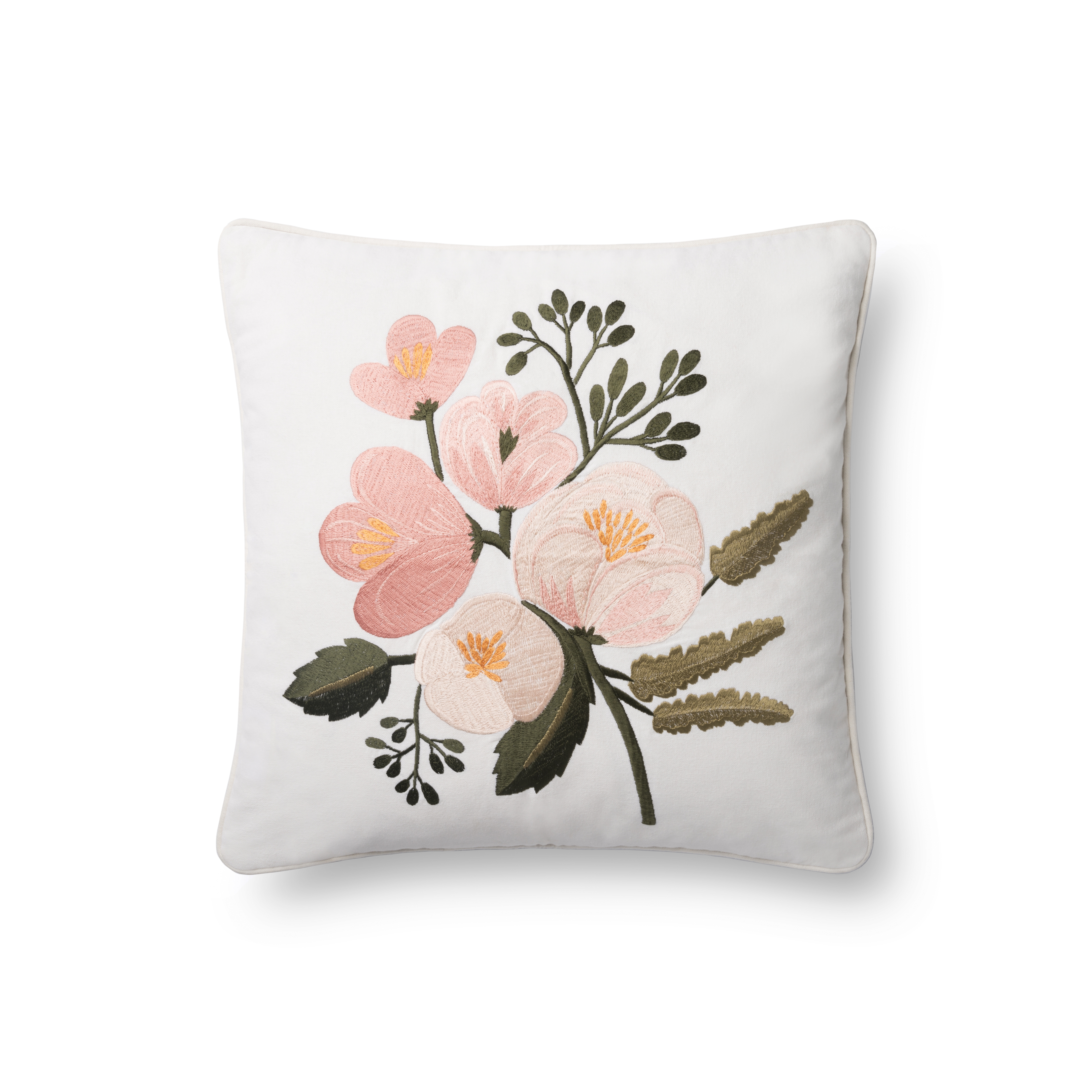 Floral Peony Throw Pillow, 18" x 18", Blush - Image 0