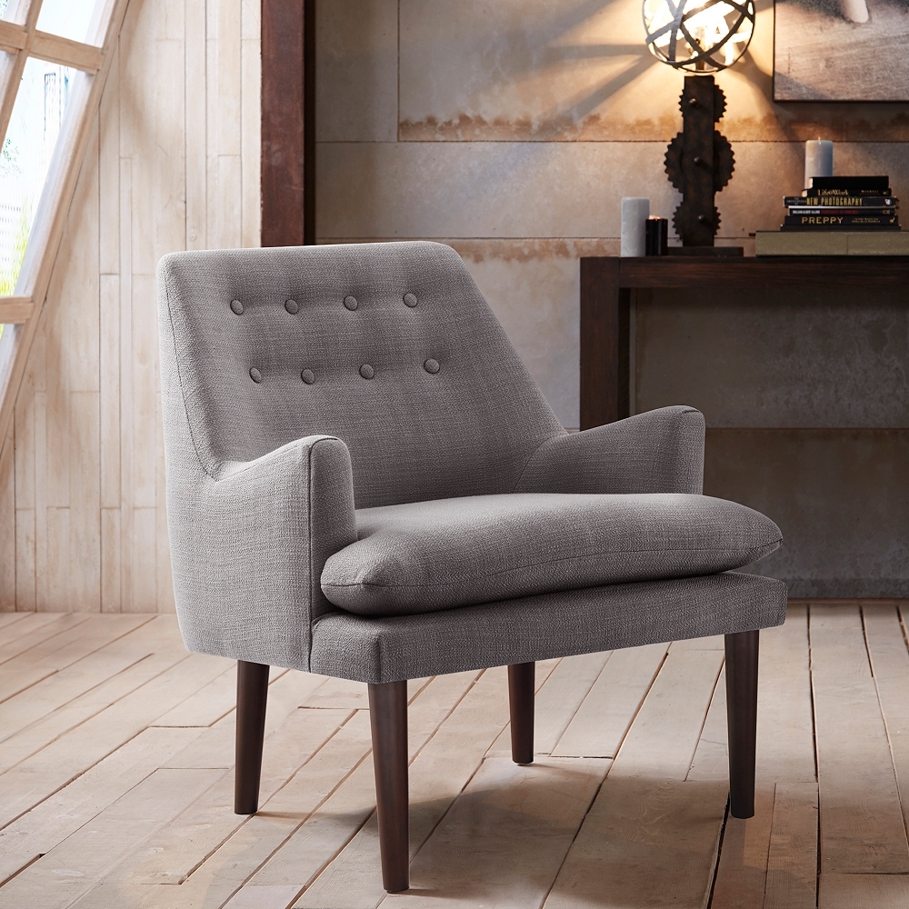 Elsa Gray Button Tufted Accent Chair - Style # 82W63 - Image 0