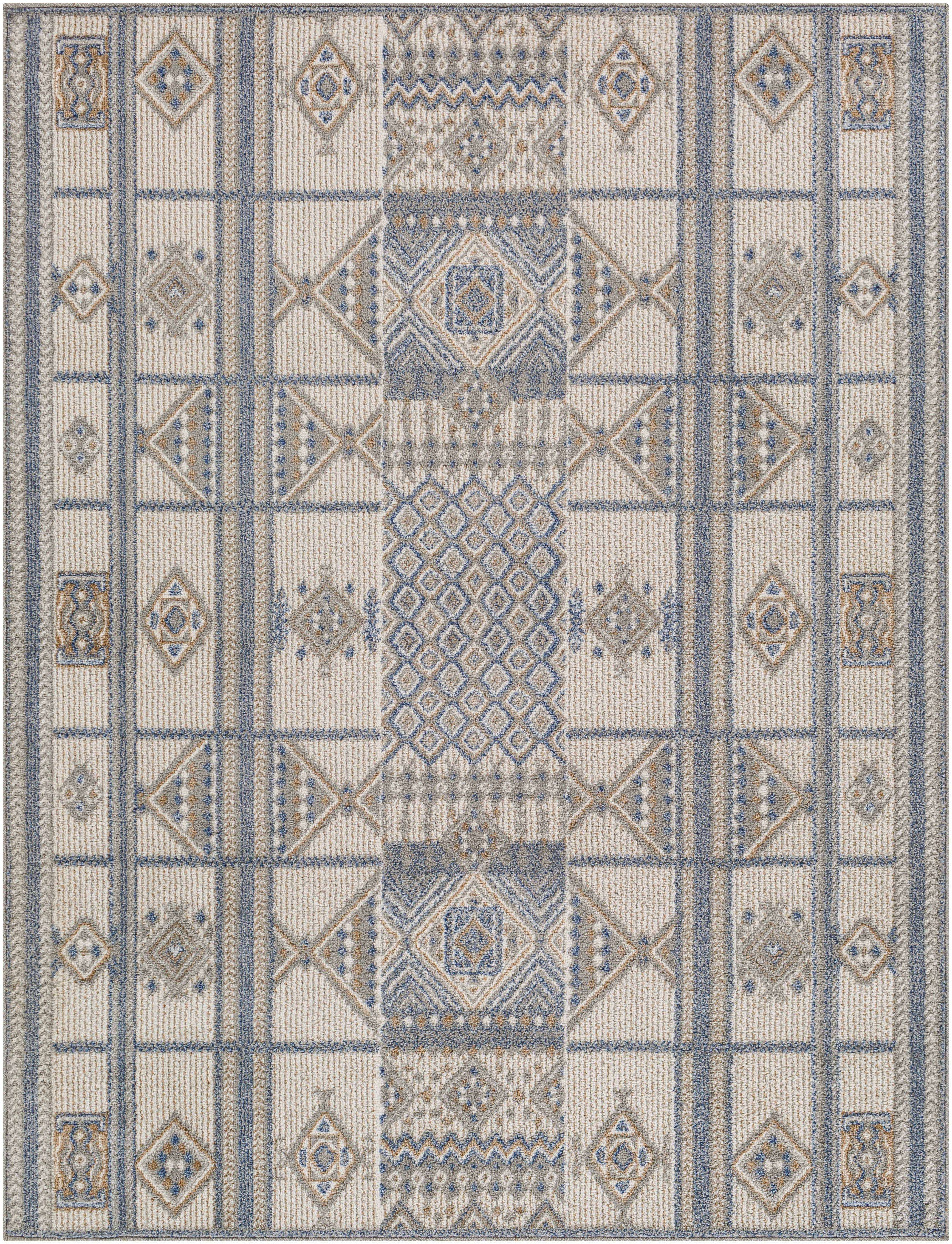 Delphi Beige Indoor 5'3" x 7' Machine Woven Rug - Image 0