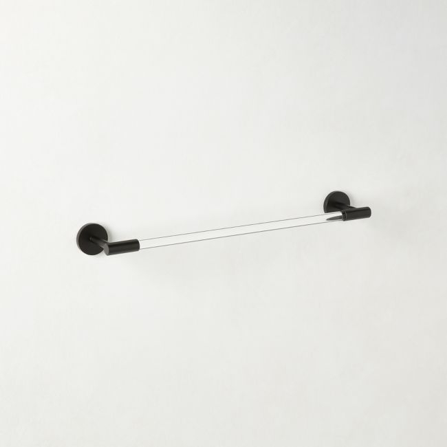 Flynn Crystal and Black Towel Bar 18" - Image 0