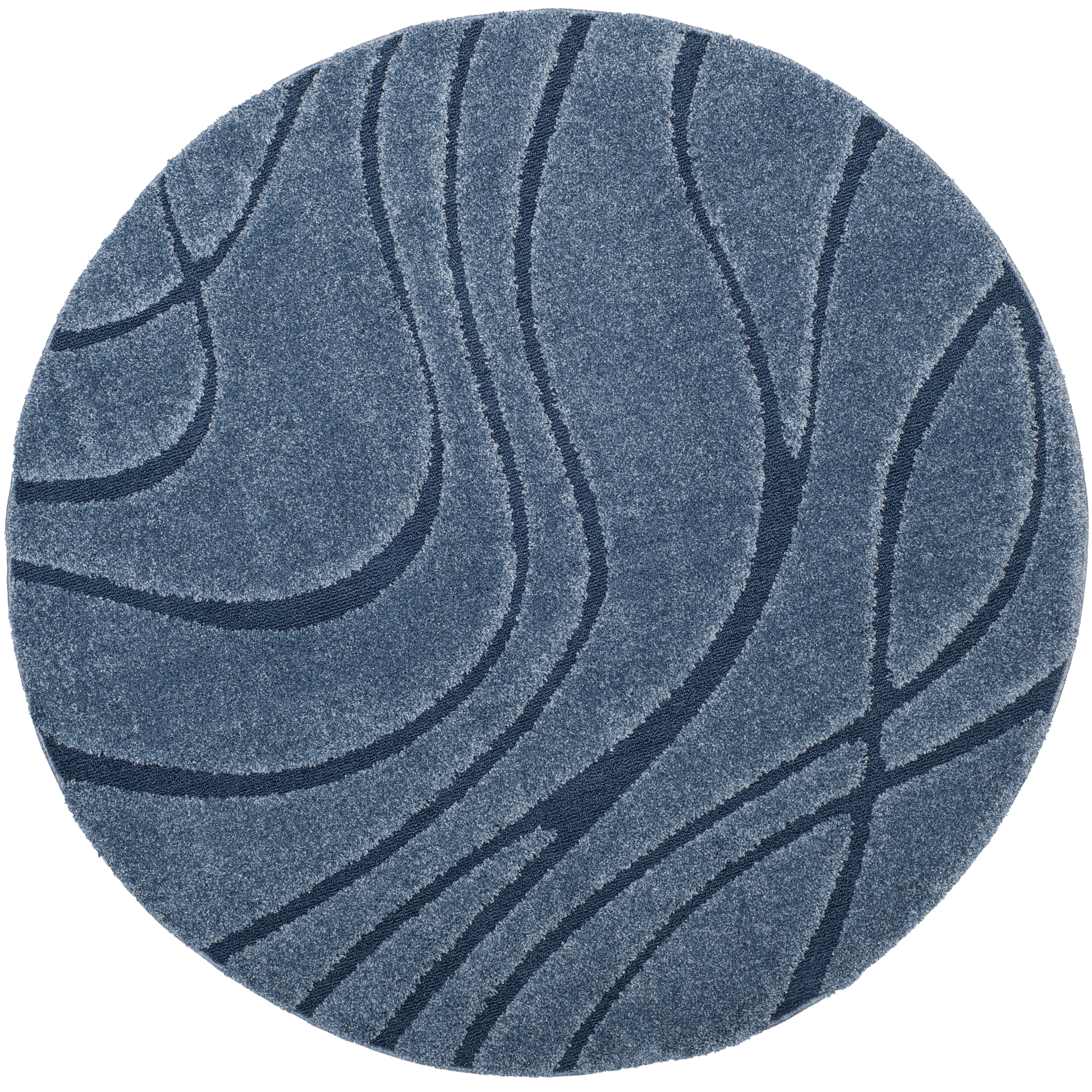 Arlo Home Woven Area Rug, SG471-6065, Light Blue/Blue,  6' 7" X 6' 7" Round - Image 0