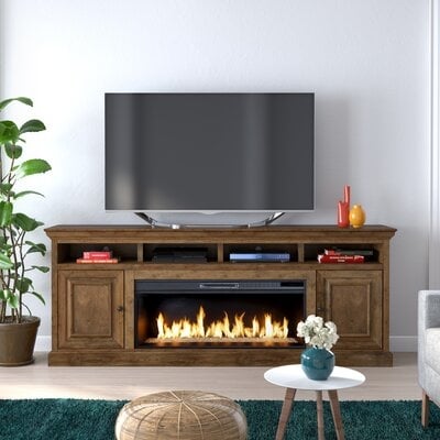 Kromer TV Stand for TVs up to 88" with Electric Fireplace Included - Image 0