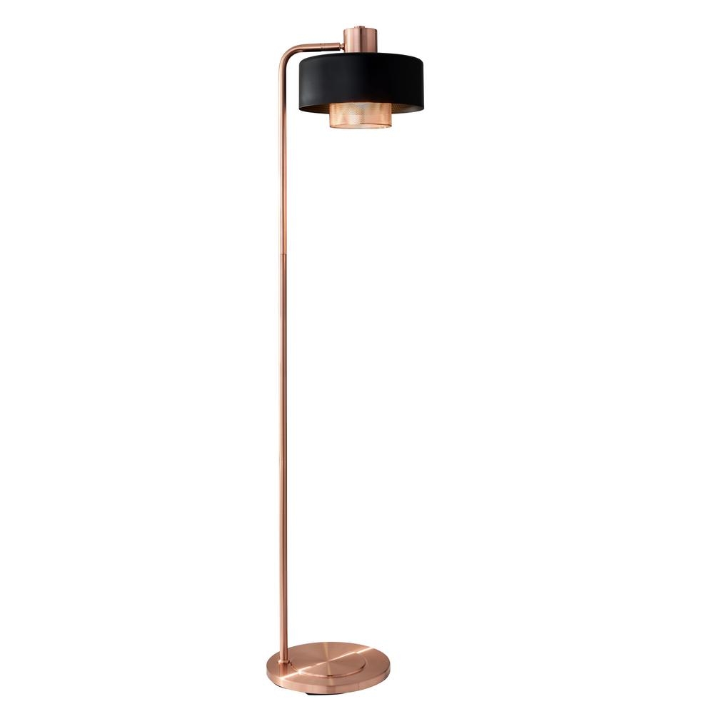 Adesso Bradbury 60 in Black/Copper Floor Lamp - Image 0