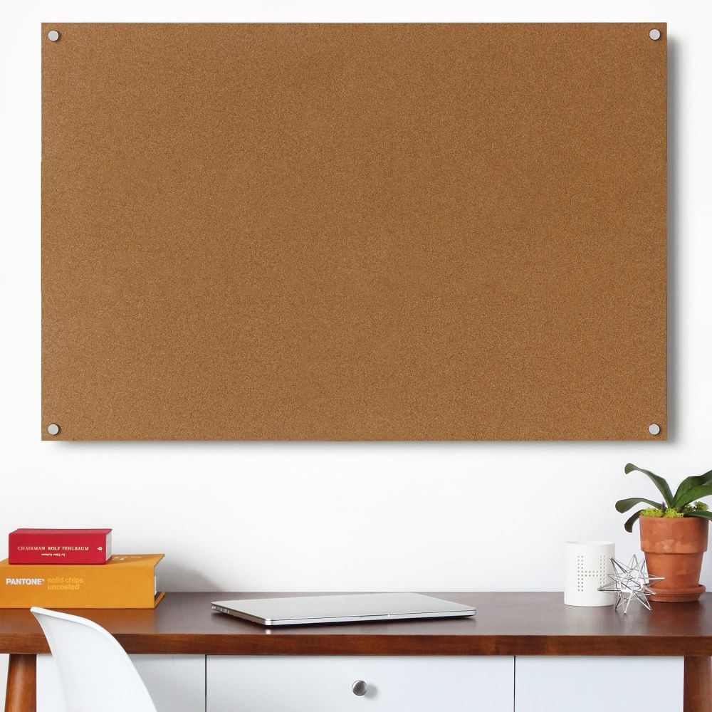 Modern Cork Board, Silver Hardware, Extra Large - Image 0