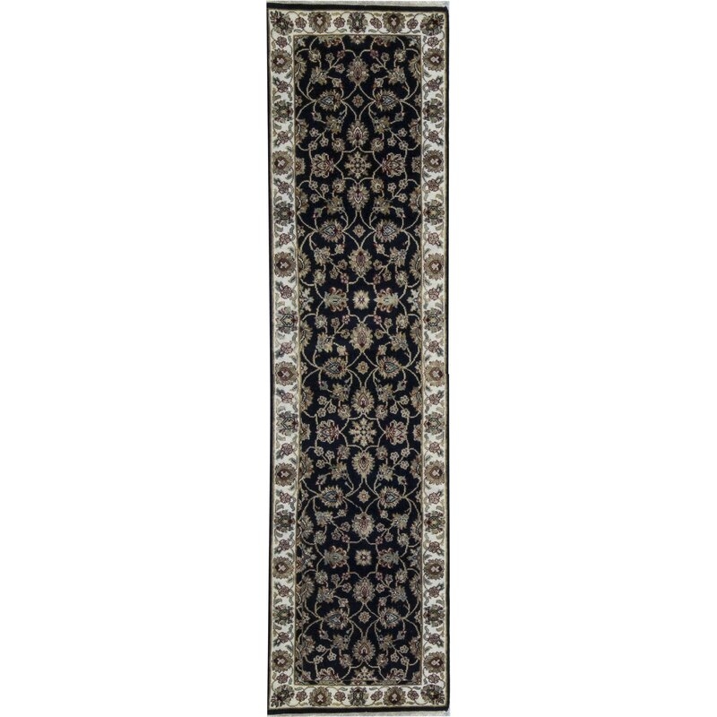 Bokara Rug Co., Inc. Hand-Knotted High-Quality Black and Ivory Runner - Image 0