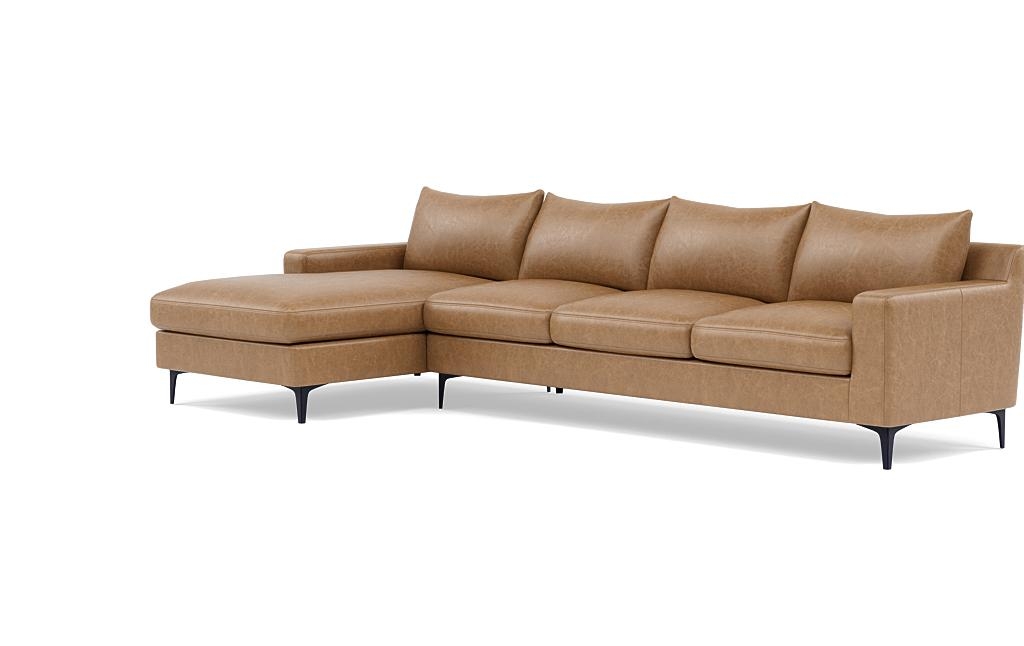 Sloan Leather 4-Seat Left Chaise Sectional - Image 2
