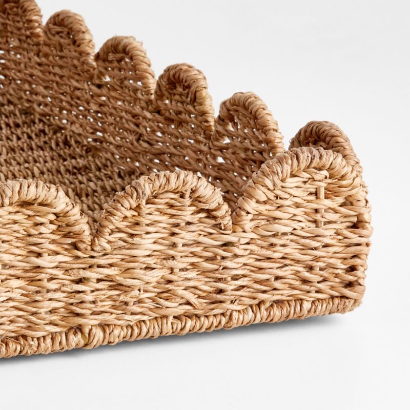 Scallop Natural Woven Fiber Tray - Image 2