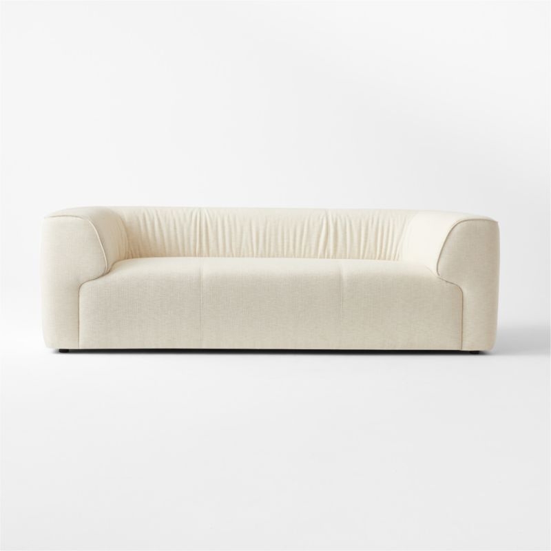 Rodez 88" White Performance Fabric Apartment Sofa - Image 1
