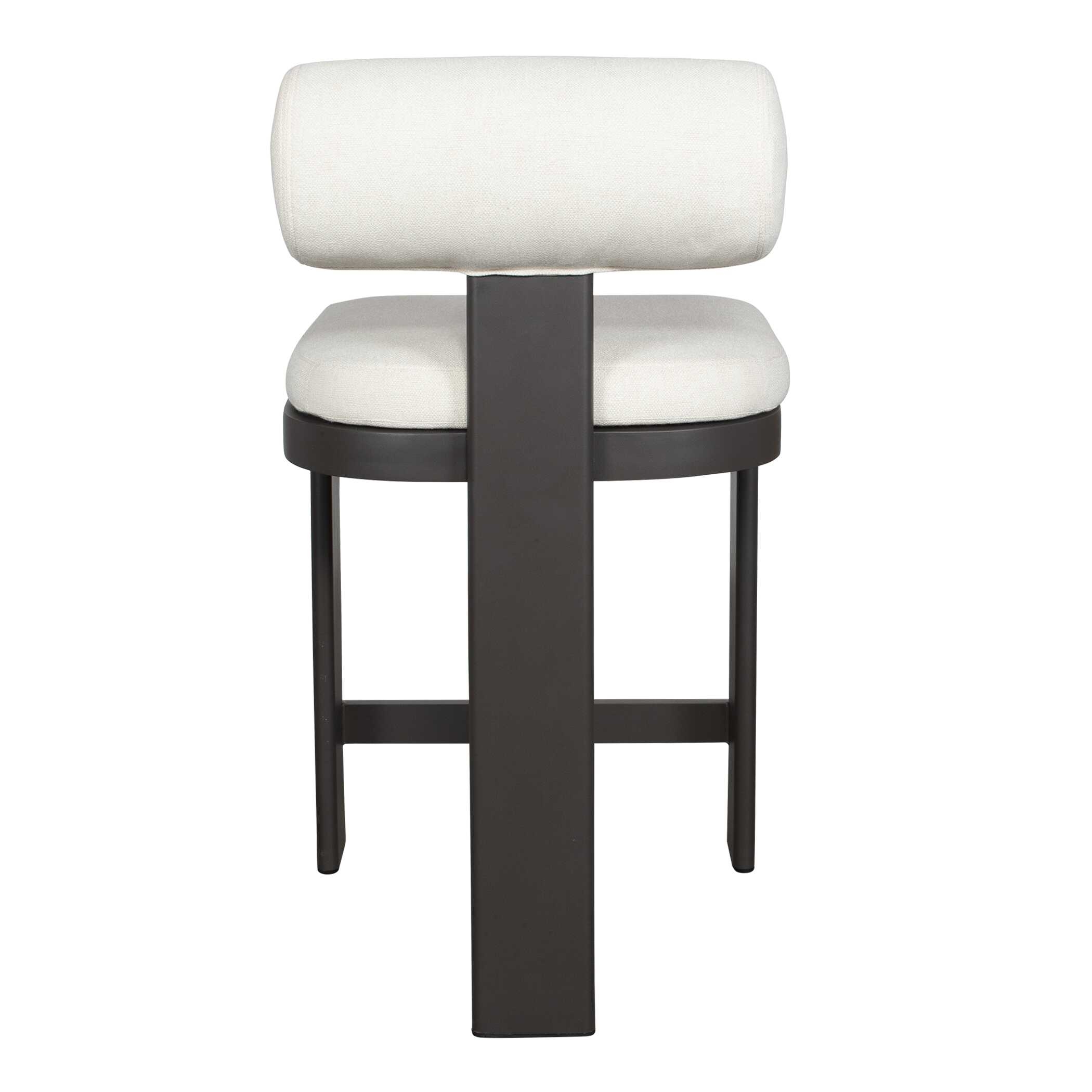 Bolster Back White Outdoor Counter Stool - Image 5