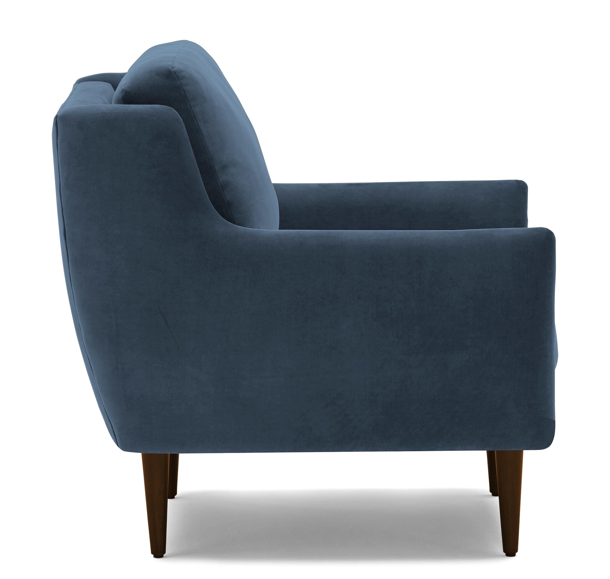 Blue Bell Mid Century Modern Chair - Milo French Blue - Mocha - Image 2