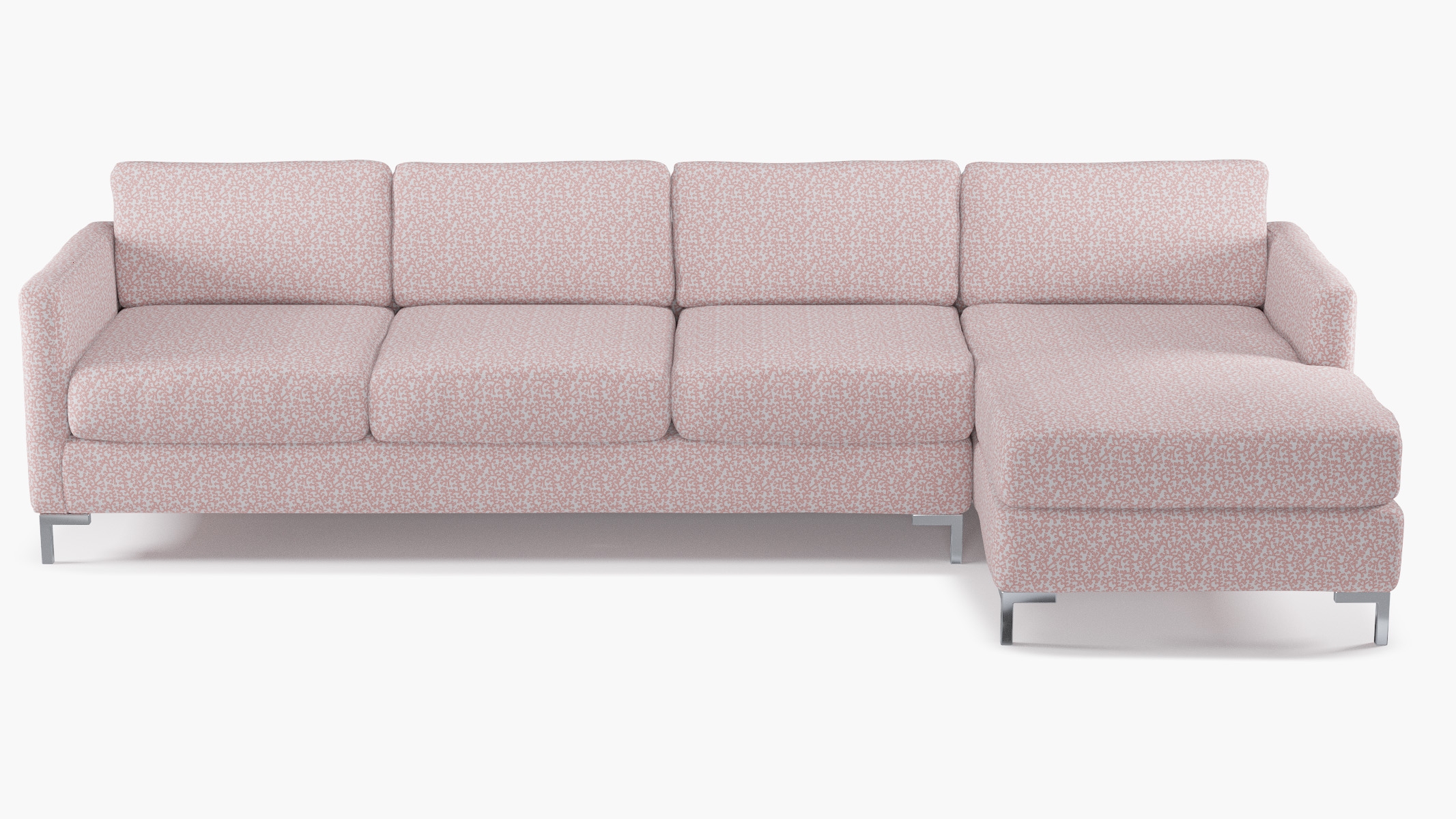 Modern Sectional, Right Facing, Flamingo Hele Bay, Chrome L Leg - Image 0