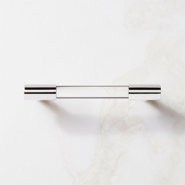 Flynn Polished Nickel and Crystal Handle 4" - Image 0