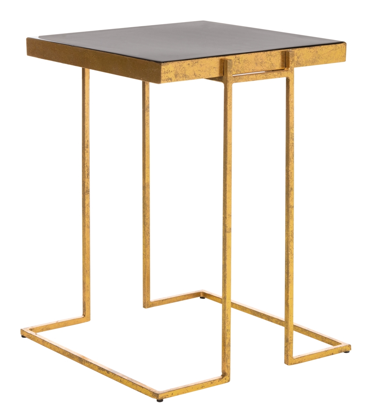 Amarylis Greek Key Side Table - Black / Gold - Safavieh - Image 5