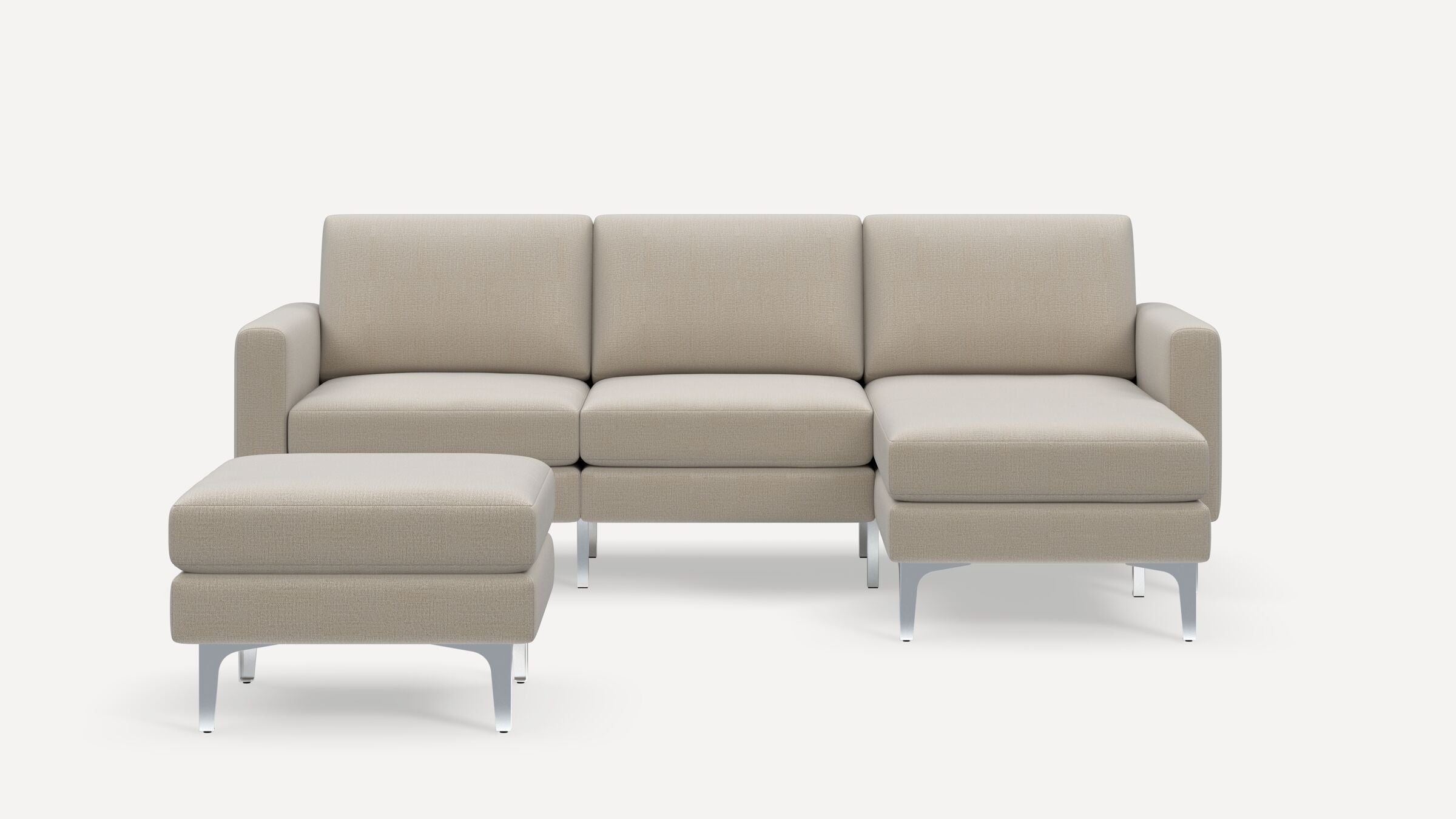 Nomad Sofa Sectional with Ottoman - Georgia Clay - Performance Chenille / Chrome - Metal / Block - Image 0