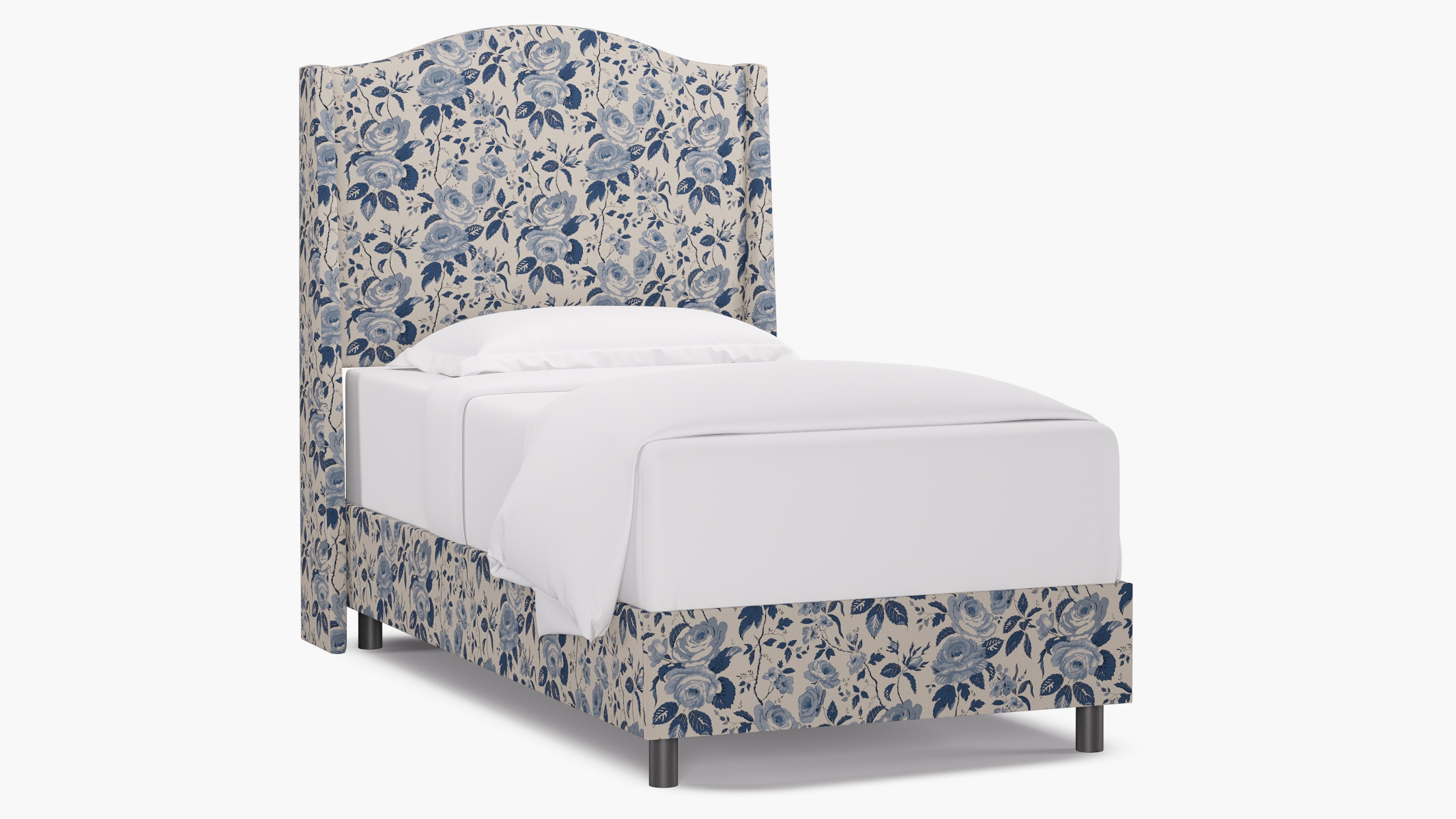 Classic Wingback Bed, Delft Chintz, Twin - Image 0