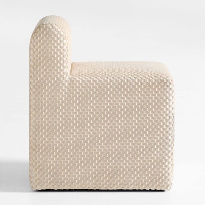 Wellie Stone Tan Slipcovered Vanity Kids Chair - Image 3