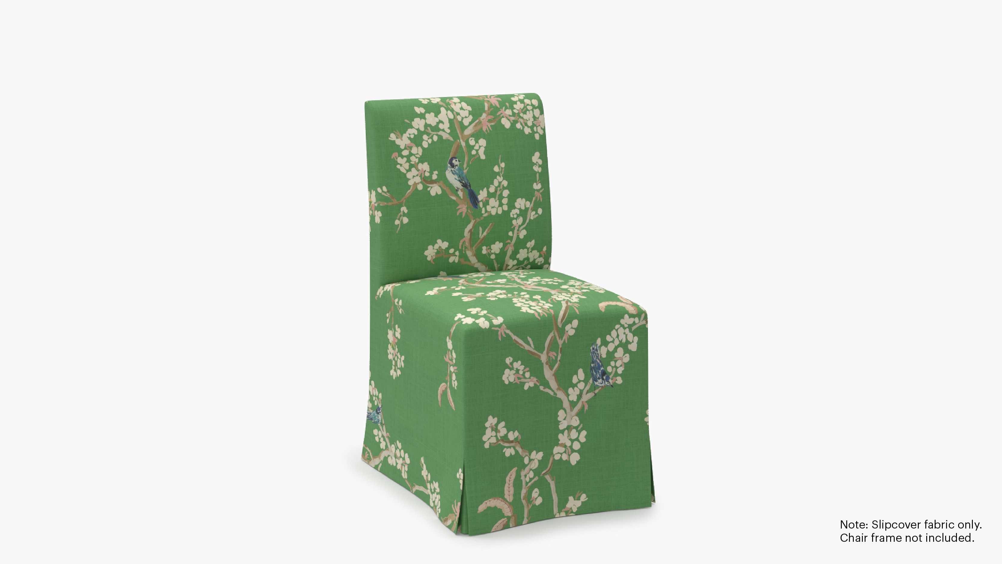 Slipcovered Signature Dining Chair - Cover Only, Jade Cherry Blossom - Image 1