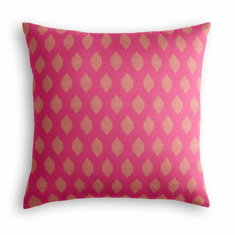 Loom Decor Diamond Linen Throw Pillow Size: 16" x 16", Color: Pink - Image 0