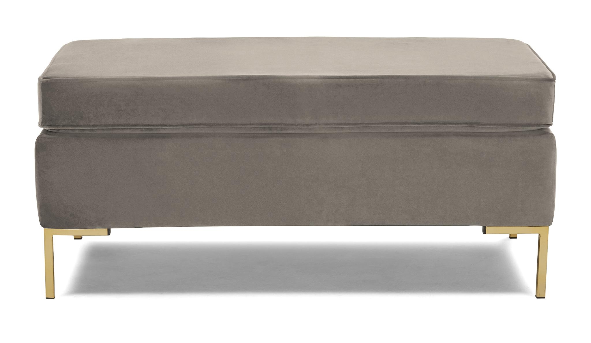 Gray Dee Mid Century Modern Bench with Storage - Prime Stone - Image 0
