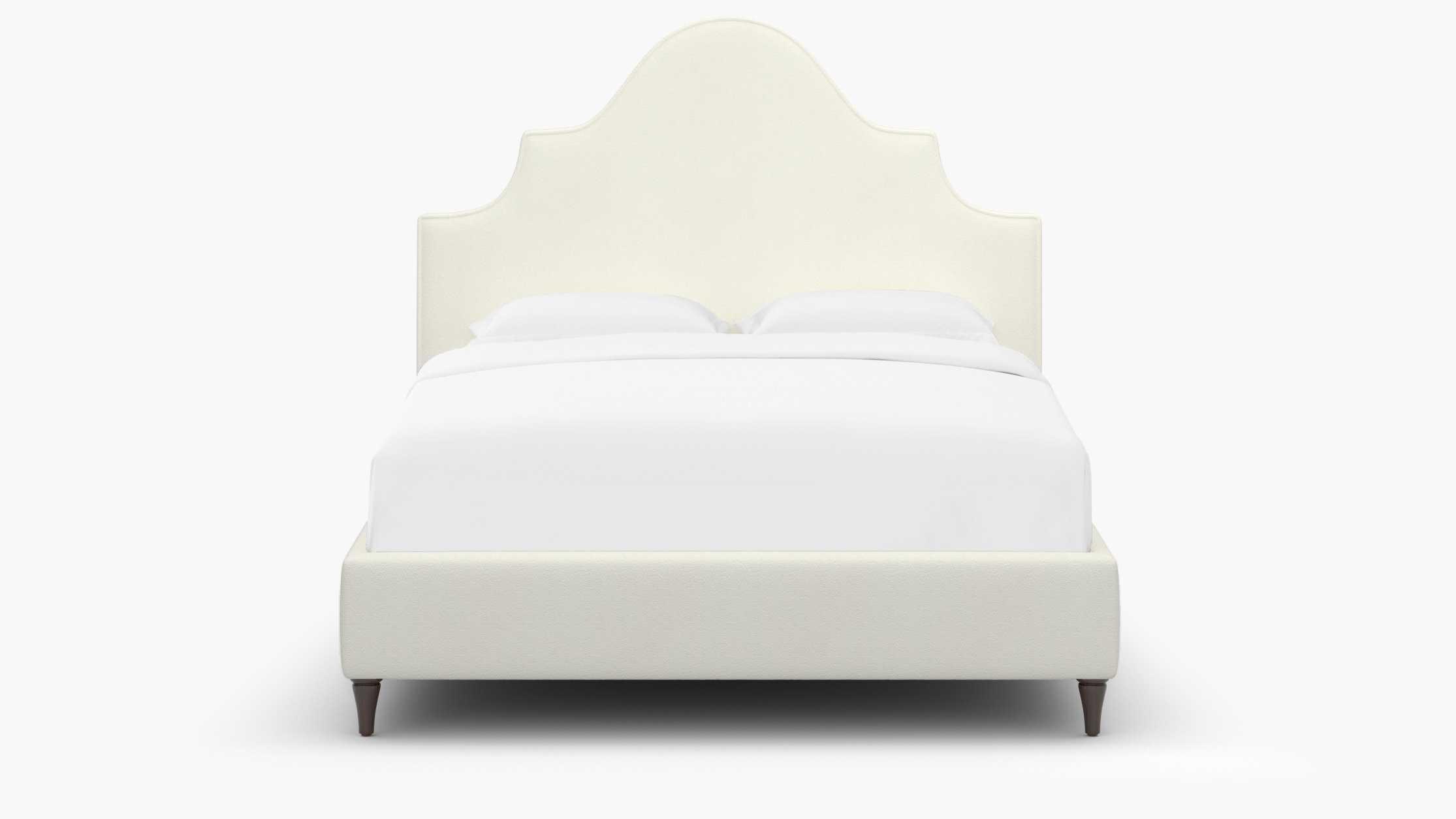 Statement Bed, Sheepskin, Espresso Decorative Tapered Leg, Twin - Image 0