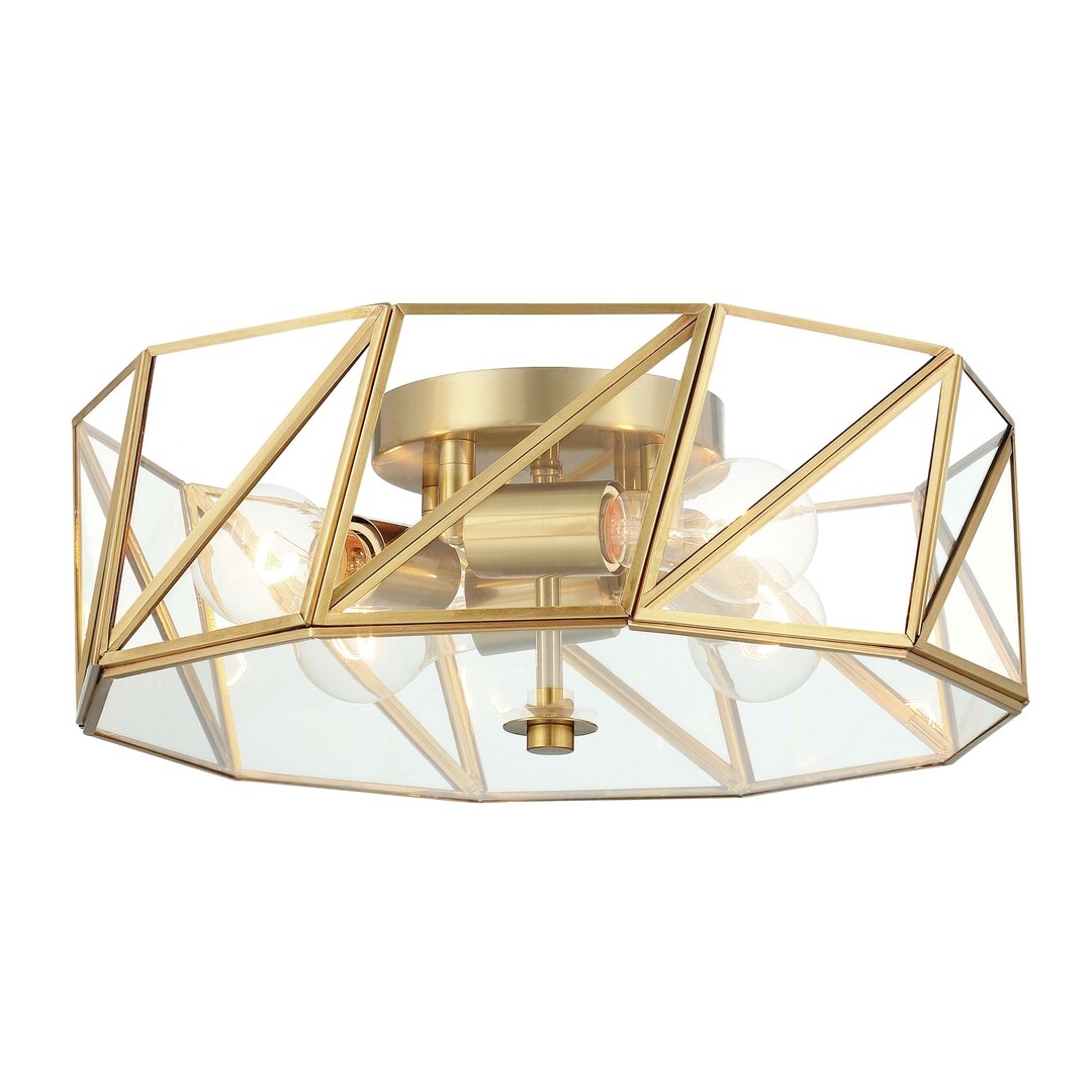 "Vanity Art 4 - Light 15.94'' Unique/Statement Geometric Flush Mount" - Image 0