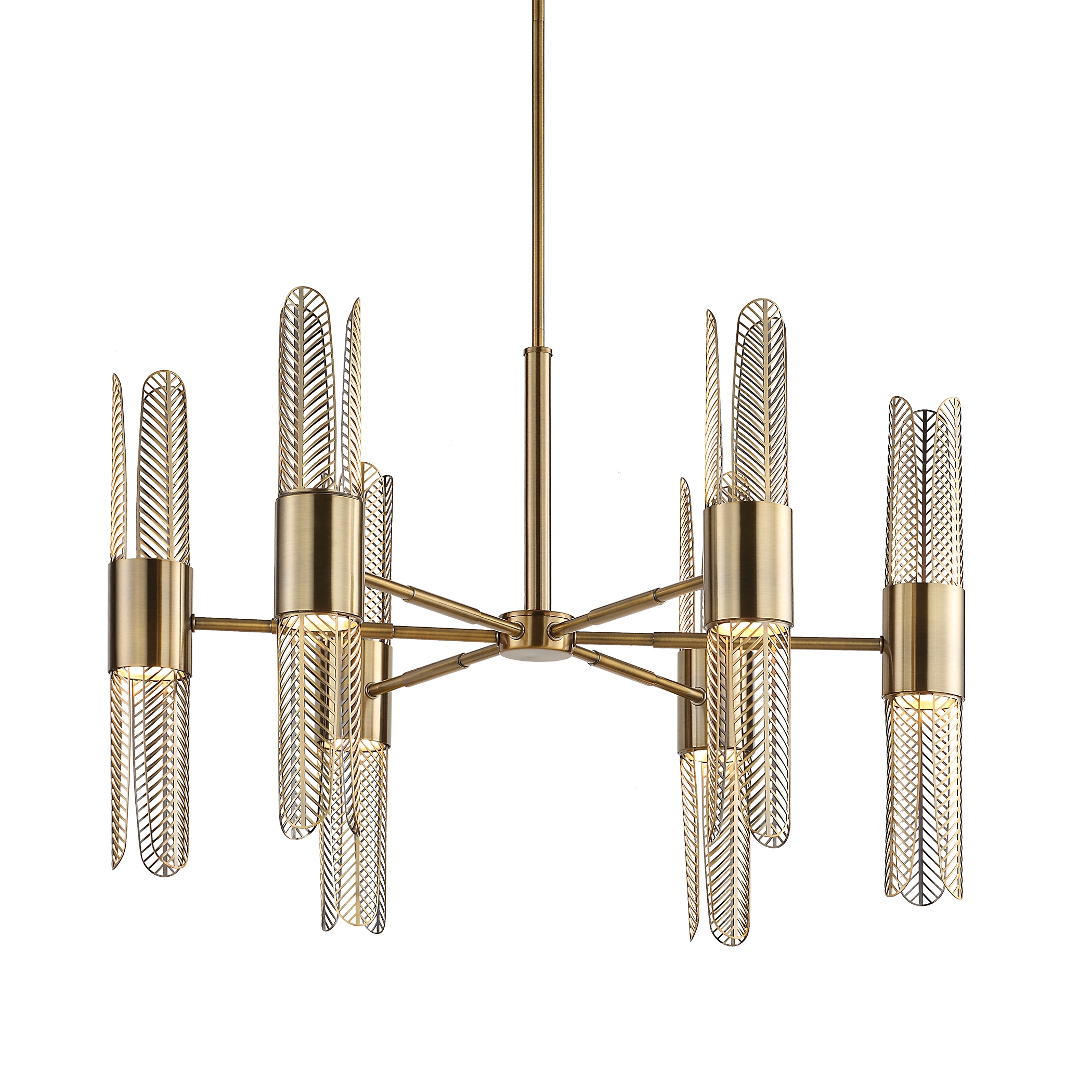 Cret 12 Light Brass Chandelier - Image 7