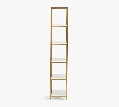 Delaney Marble Tall Bookcase, Brass - Image 4