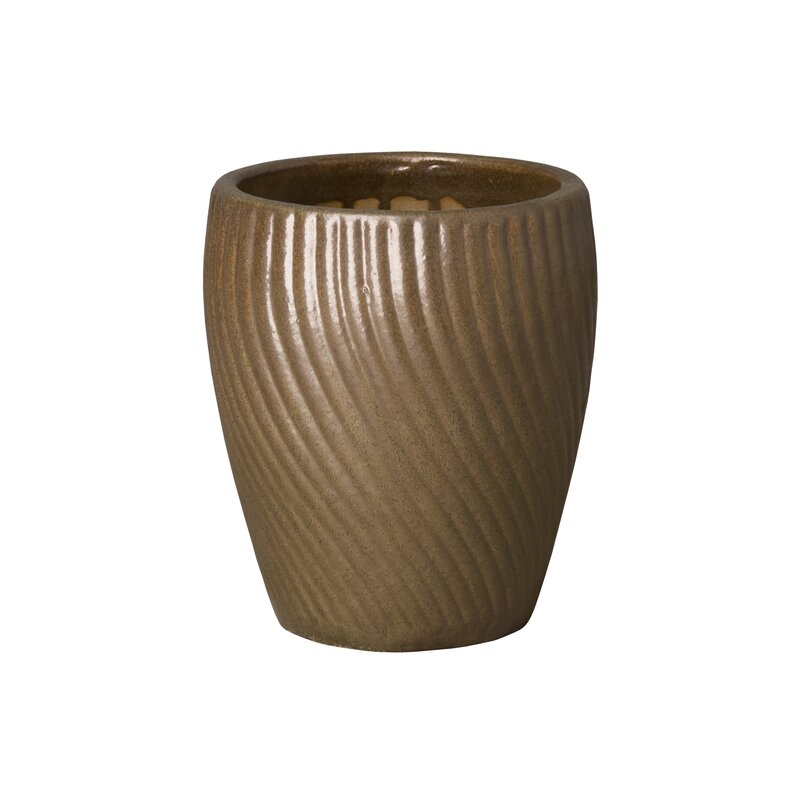  Ivanhoe Clay Pot Planter Color: Metallic, Size: 11" H x 13" W x 13" D - Image 0